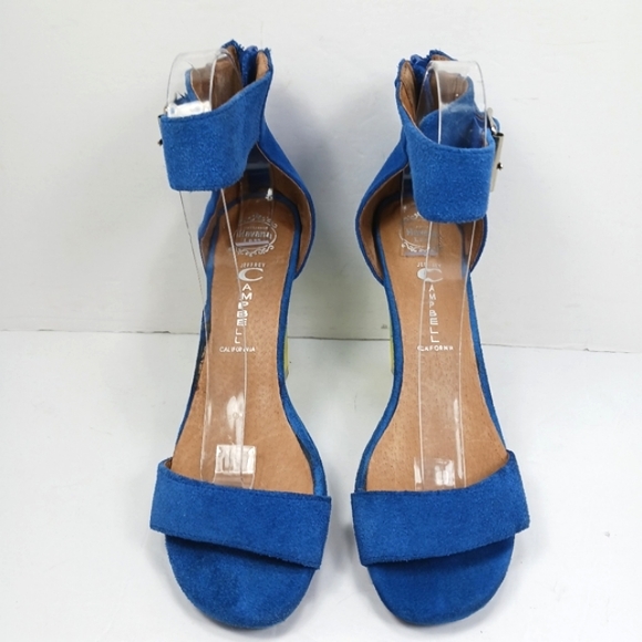 JEFFREY CAMPBELL Soiree Suede Straps Ombre Lucite Block Heel WornButNotW… - Picture 12 of 15